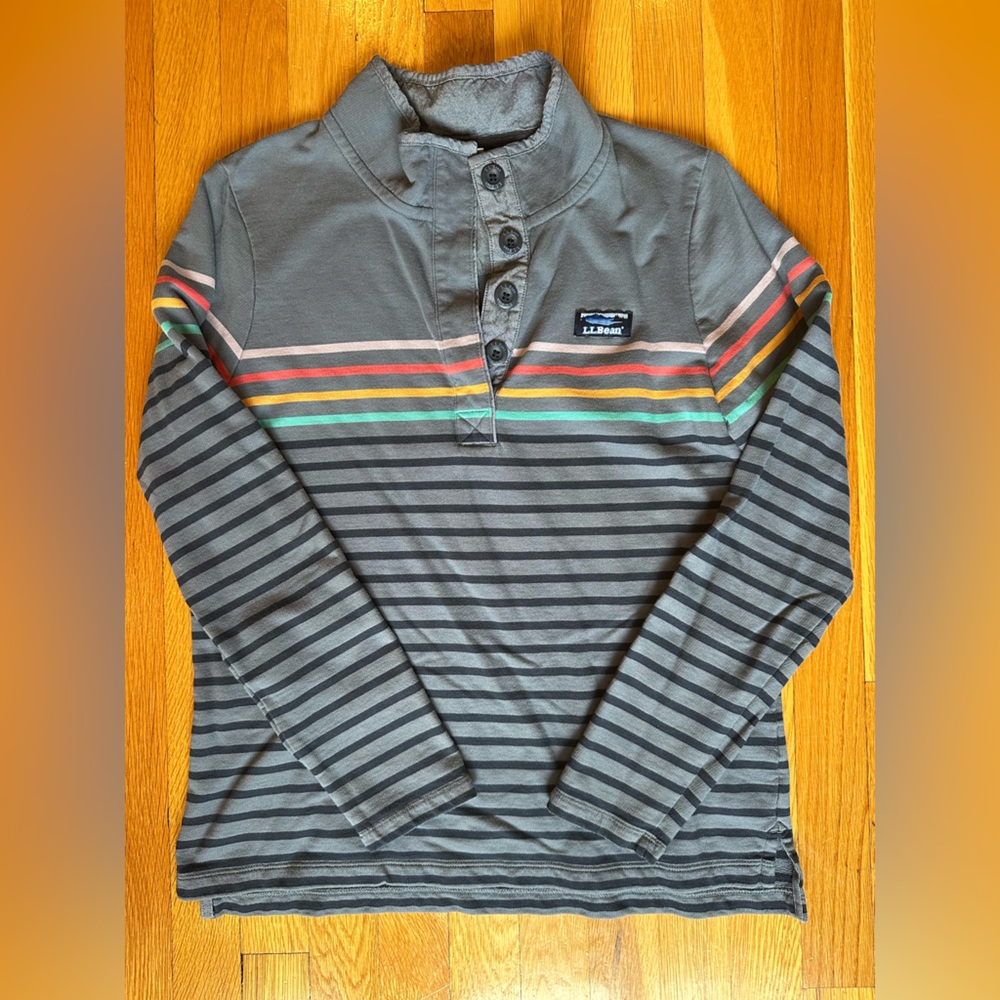 L.L. Bean Gray Henley Shirt